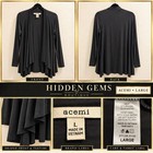 Women s Acemi Open-front Draped Cardigan Black Size L