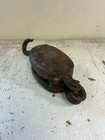 Early Antique Wood Anvil Emblem Block   Double Tackle Farm ship Nautical Pulley