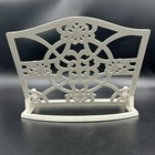 Vintage White Cast Iron Cookbook Stand Floral Book Holder Kitchen Display