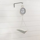 New Primitive Vintage Antique Style Weighing Scale Clock Aged White