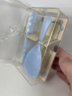 Vintage Blue Plastic Baby Brush And Comb Set In Case Never Used Mid Century Cute
