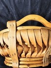 Vintage Large Bentwood Basket With Wooden Handles And Willow Wood Base