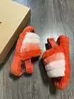 Womens Ugg Fluff Yeah Slide Slipper Sandals Strap Pink White Sz 9