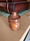 Wooden Thimble Holder W  Green Glass Thimble