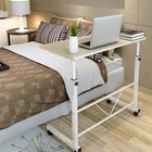 Laptop Table Stand Rolling Cart  Computer Desk Sofa Bed Adjustable 27 5 - 37 8 