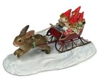 Wee Forest Folk Dash Away Gnome Mice Bunny Pulling Sleigh Retired 2014 M-403