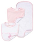 Baby Girls  3 Piece Bib And Burp Set  Ballerina  Pink multi  Size