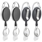 4 Packs Retractable Keychain Badge Holder With Carabiner Reel Belt Clip And Key 