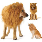 Dog Lion Mane Wig Halloween Pet Costume Funny Headwear For Medium Large Dogs