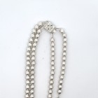 Sterling Silver Double Chain Hollow Bead Link Necklace - 15   c31030786 