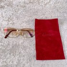 Vintage Cartier Eyeglasses Panthere Gold Frame 57-15-135 With Velour Pouch