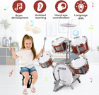 Kids Drum Set  Upgraded Plastic Rock Jazz Drum Kit For Toddler 3  Years Old