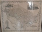 Antique 1855 Georgetown Washington Map Dc Usa Capital Jh Colton Framed