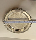 Vtg Poole Epc Silverplated Round 12  Pie Plate 4-footed-serving Dish- 5017 Usa