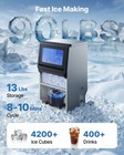 Vevor Commercial Ice Maker 90 Lbs 24h Ice Machine 6 8-13 Lbs Storage Restaurant
