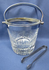 Rare Baccarat Crystal Ice Bucket Silver Top Trim Handle Signed France Nancy 4 25