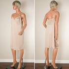      Vintage Vanity Fair Size 42 Beige Full Slip Dress Silky Soft Nylon Lace Trim