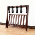 Stylish Solid Wood Luggage Rack With Shelf - Foldable Suitcase Stand
