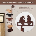 Cowboy Hat Rack Holder For Wall - Wild Western Style Design Hat Organizer With 6