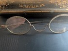 Antique Wire Frame Glasses Oval 1800s Steampunk Victorian With Original Case