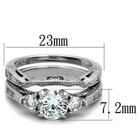 2 50 Ct Cubic Zirconia Stainless Steel 316 Wedding Ring Set Women s Sizes 5-10