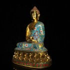 China  Gold Plating Of Pure Copper  Cloisonne  Double Lotus  Base  Buddha Statue