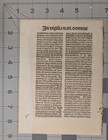 C 1490 Incunabula Leaf     Gabriel Biel Sermones De Festis     Red Initials