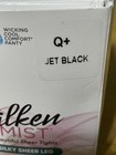 Leggs Silken Mist Pantyhose Tights Control Top Silky Sheer Q  Jet Black 2 Pair