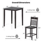 5 Pcs Counter-height Dining Table Set For 4 Square Kitchen Table   4 Bar Chairs