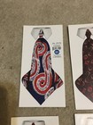 6 Vntg C1940s Paper Salesman Sample Color Drawings Mens High Fashion Haband Ties