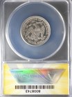 1876-carson City Seated Liberty Quarter Anacs Holder  Au 58 Cleaned   Scratched