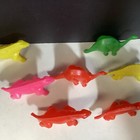 Vintage Plastic Blow Mold Dinosaur Toy Lot 7 Vending Carnival Machine Figures