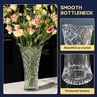 Tall Crystal Clear Glass Vase For Flowers  Home Office Decor  Wedding