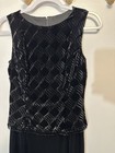 Scott Mcclintock Sleeveless Black Velvet Evening Gown Y2k Cocktail Size 6 Slit