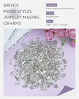 400 Pcs Wholesale Bulk Lots Jewelry Making Charms Mixed Smooth Tibetan Silver Al