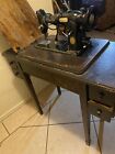 Working Antique Singer Treadle Sewing Machine In Oak Cabinet W  Drawers