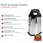 Uniqueware 6 Side Stainless Steel Grater Top Handle Zester Slicer  2 Colors 
