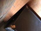 Large Antique Wood   Metal Steamer Trunk Coffee Table Storage Chest Box 43x26x24