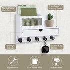 Key Holder Wall 5 Key Hooks Storage Drawer Organizer Rack Entryway Shelf