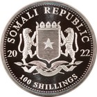 2022 Somalia 100 Shillings 1 Oz  999 Silver Elephant - Gem Uncirculated 