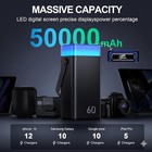 Portable Power Bank 50000mah 25w Fast-charging Phone Charger Camping Outdoor   
