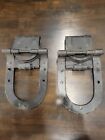 Antique Vintage Cast Iron  2  Big 4 Horseshoe Barn Door Rollers farm Tool ushape