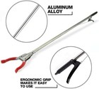 Two  All Metal 36  Trash Picker Waste Pick Grabber Tool Reach Aluminum Grip Claw
