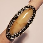 Gemstone Ring Antique Look Gold 2  Oval Size 5 Fun Gift