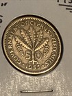 1955 Cyprus Fifty Mils Coin Queen Elizabeth Ii