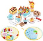 75-piece Birthday Cake Toy Play Food Set  Plastic Kitchen Cutting Toy For Kids