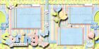 Spring   2 Premade Scrapbook Pages Paper Layout Printed 12x12 Digiscrap A0515