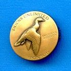 Ducks Unlimited American Widgeon Sponsor 7 8  Bronze Pin Maco Medallic Art Box