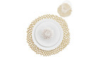 Set Of 4 Chilewich Dahlia Round Placemat Brass New With Tags 14 25 X 15 25