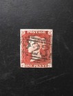 Queen Victoria Penny Red Sg 8 Plate Used 4 Margins Clean Clear Vf